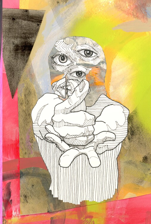 An artwork by Richard Kofi, created for the performance Hissy Fit by Christian Guerematchi